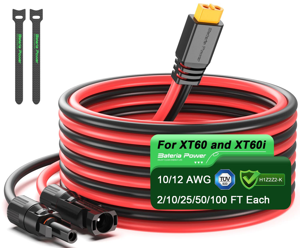 Bateria Power Solar to XT60 Extension Cable 15FT front view