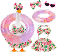 Batfsm Bikini Porch Goose Outfit front view with flamingos design
