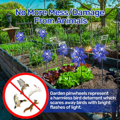 BATTIFE Reflective Pinwheel in garden setting