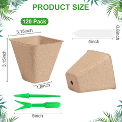 Baxrou peat pots with planting labels and tools