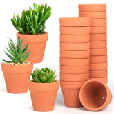 Baxrou terra cotta pots pack of 24, front view