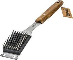 BBQ-Aid 16 Inch Grill Brush with wooden handle and stainless steel bristles