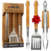BBQ-Aid 3 Piece BBQ Grilling Accessories Set with tongs, spatula, and fork