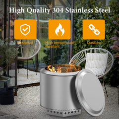 BBQ-PLUS fire pit lid shown on a Solo Stove Bonfire 19.7"