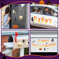BBTO Halloween garage door magnets showcasing letter styles