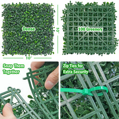 BCBLF Artificial Greenery Wall Panel with zip ties packaging