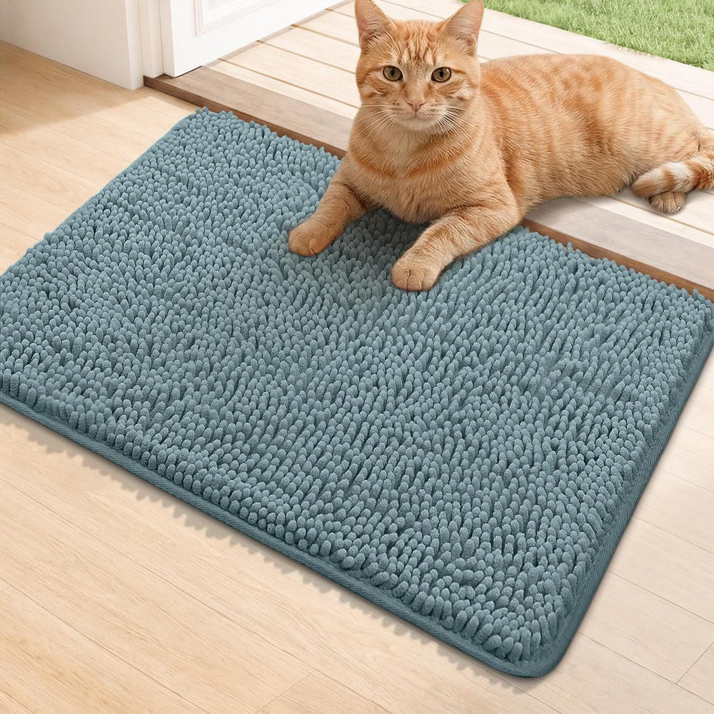 Bcoimo Dog Door Mat 30"x20" in airy blue, front view