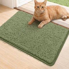 Bcoimo Super Absorbent Cat Door Mat front view in sage color