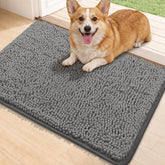 Bcoimo Super Absorbent Dog Door Mat 30x20 gray front view