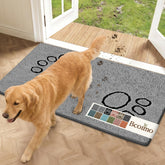Bcoimo Super Absorbent Dog Door Mat front view in Heather Gray