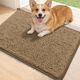 Bcoimo Super Absorbent Dog Door Mat tan color front view
