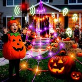 BEABOO Halloween Spider Web Lights with 150 LEDs, purple and orange