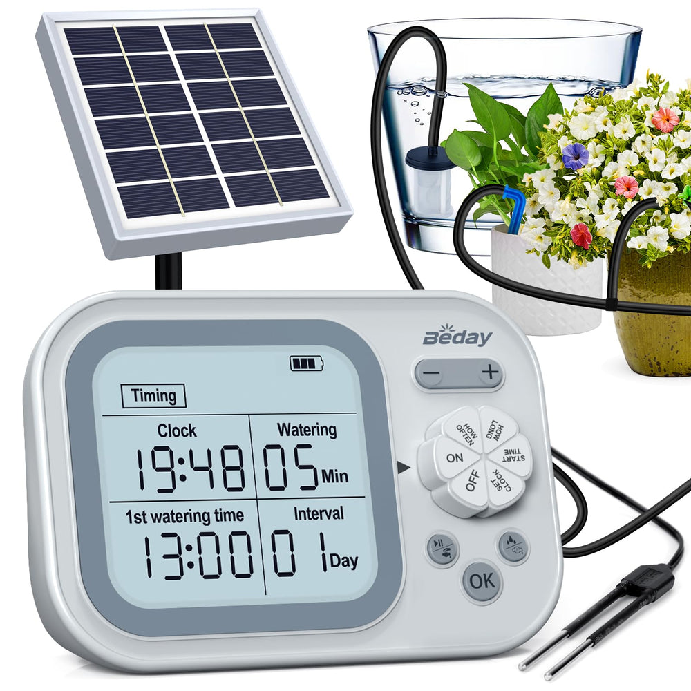 beday Solar Drip Irrigation System main unit with solar panel