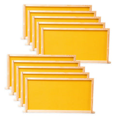 BeeCastle 10-Pack Beehive Frames with beeswax foundations, front view