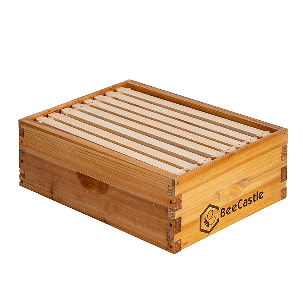 BeeCastle 8 Frame Medium Super Beehive Box front view
