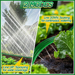 Beeplove 50ft Sprinkler Soaker Hose coiled with accessories