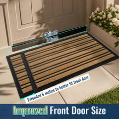 BEHERO Door Mat Outdoor Entrance close-up of artificial grass texture