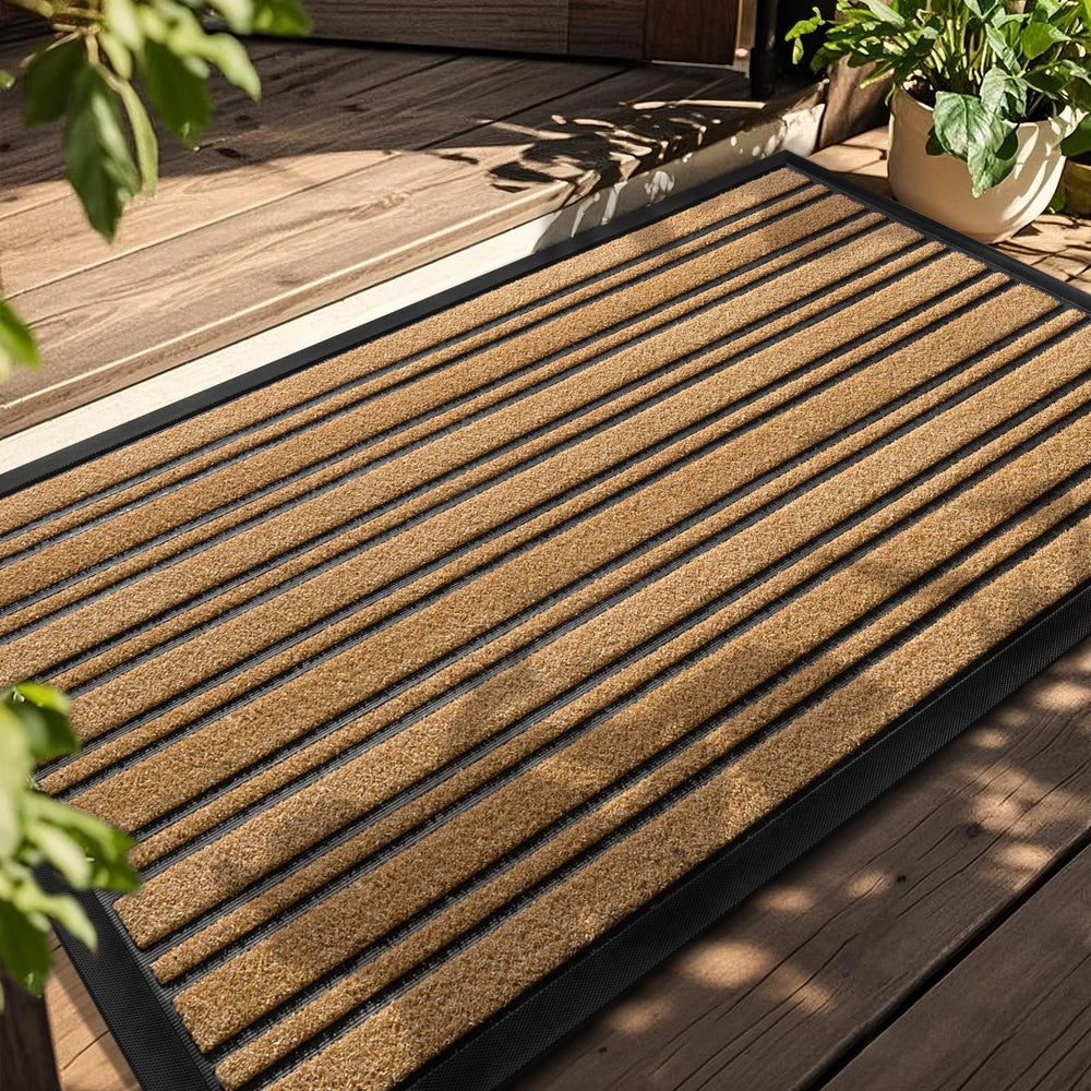BEHERO Door Mat Outdoor Entrance front view with yellow colour