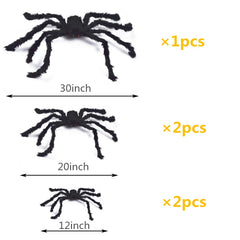 BEIGUO 20-inch Halloween spider with bendable legs, side view