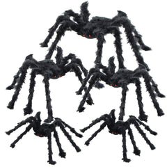BEIGUO 30-inch Halloween spider with red eyes, front view