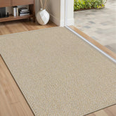 BEISIFLOOR Ultra Thin Door Mat 24x36 front view with herringbone design