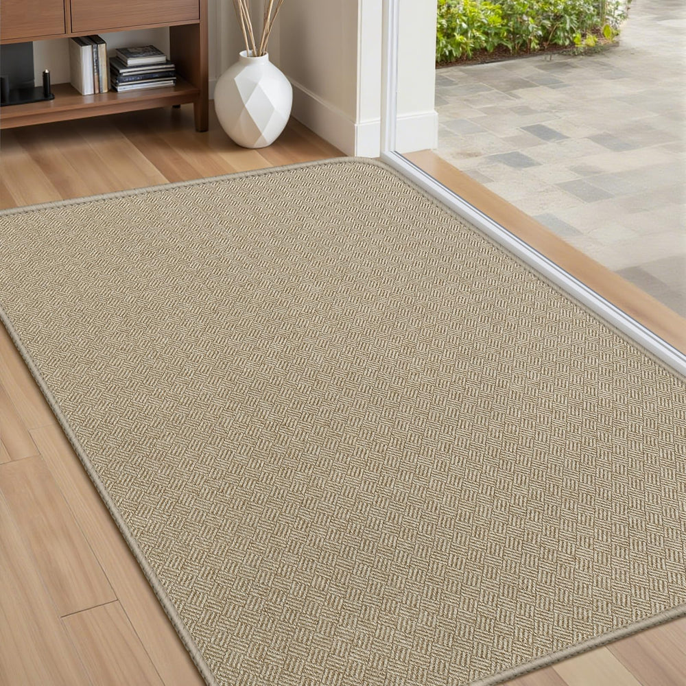 BEISIFLOOR Ultra Thin Door Mat 24x36 Khaki front view