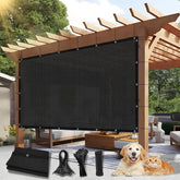BELLE DURA 10'×14' outdoor sun shade cloth in black, front view