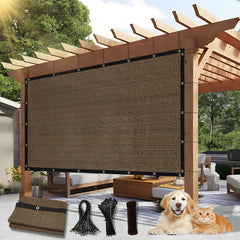 BELLE DURA 6'×10' mocha sun shade cloth front view