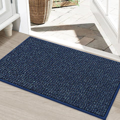 BEQHAUSE 24" x 36" blue dirt trapper door mat front view