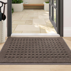 BEQHAUSE Dirt Trapper Door Mat 24x36 brown front view