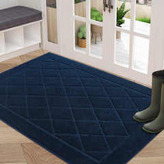 BEQHAUSE Dirt Trapper Door Mat 32" x 48" navy blue front view