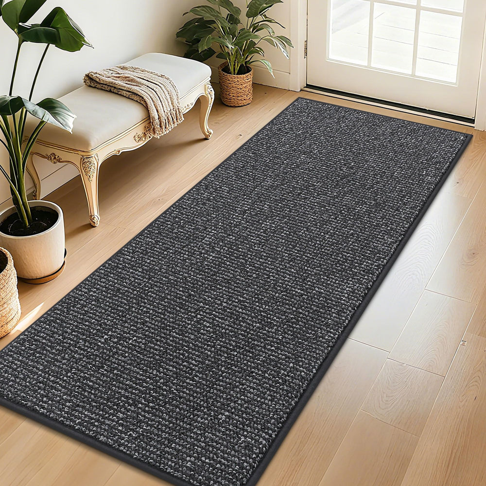 BEQHAUSE Dirt Trapper Door Mat 32x72 charcoal front view