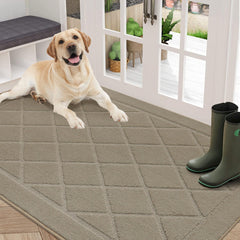 BEQHAUSE Dirt Trapper Door Mat 36" x 60" beige front view