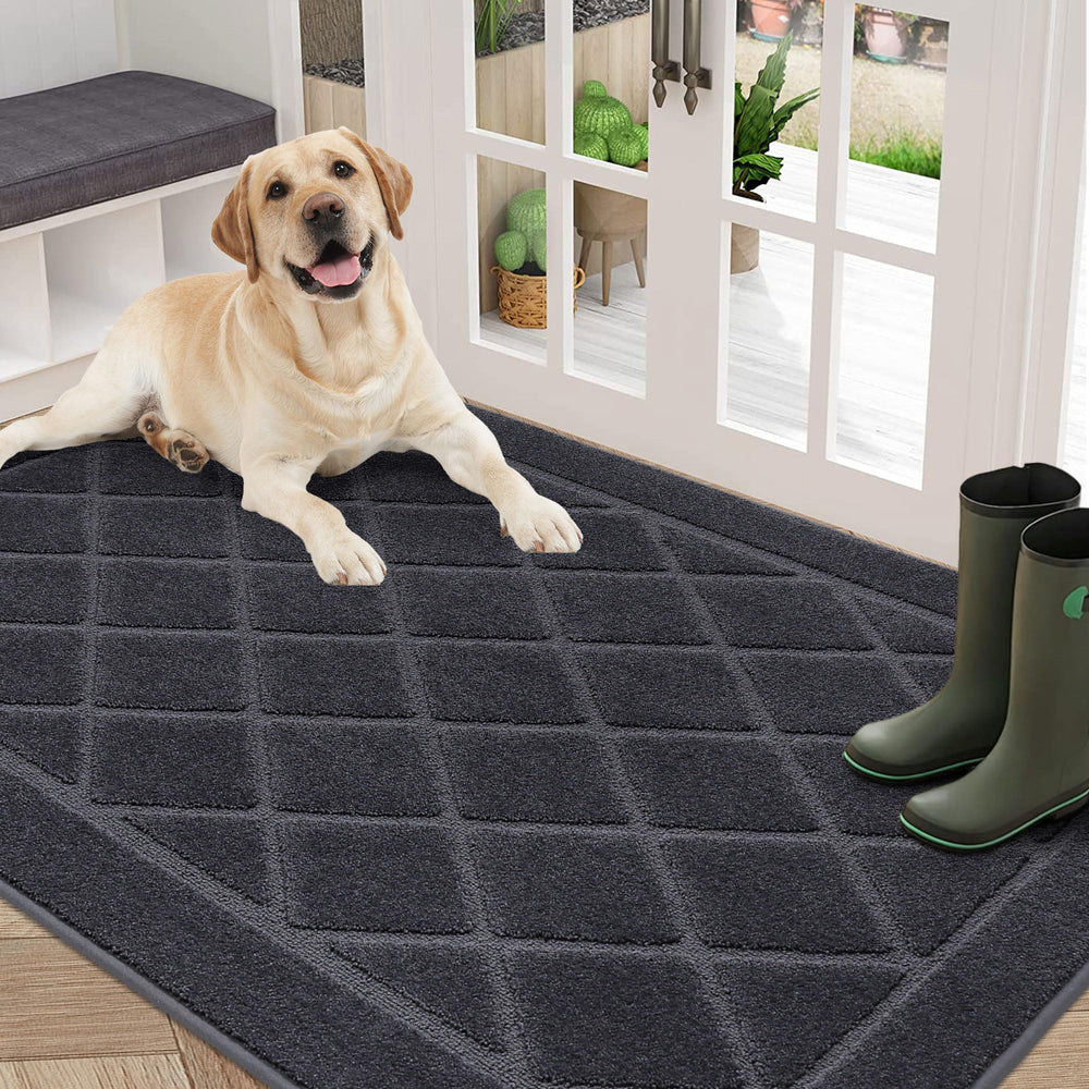 BEQHAUSE Dirt Trapper Door Mat 36" x 60" front view in dark grey