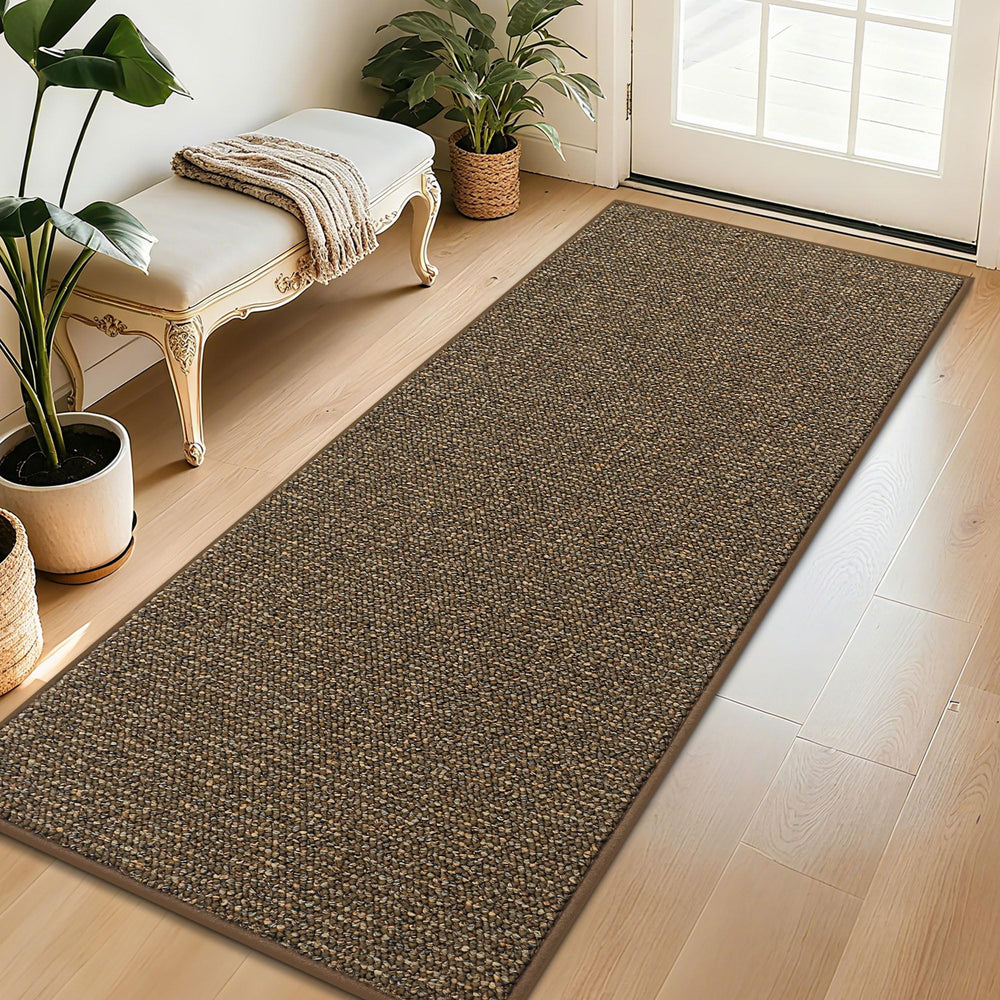 BEQHAUSE Dirt Trapper Door Mat front view, brown colour, 32" x 72"