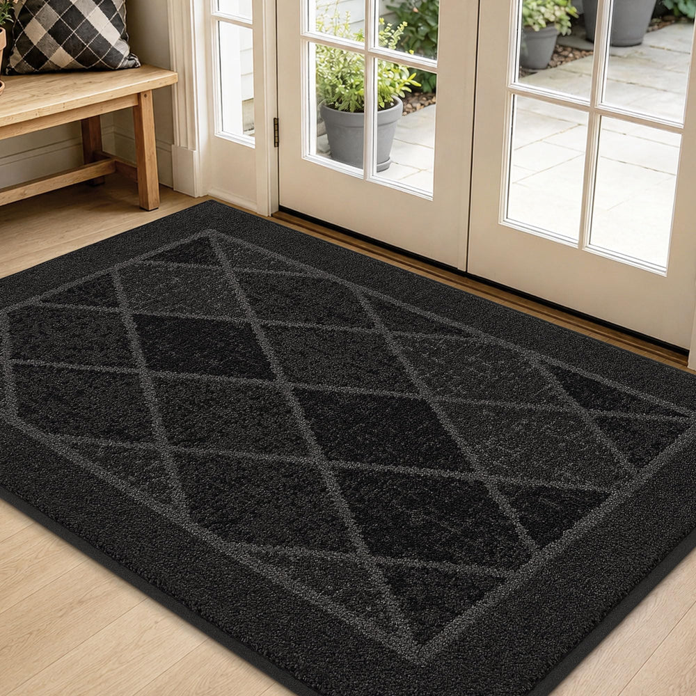 BEQHAUSE Dirt Trapper Door Mat front view dark grey