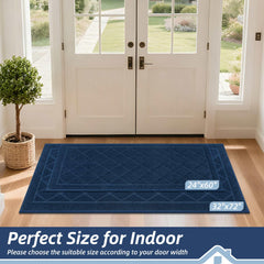 BEQHAUSE Dirt Trapper Door Mat navy blue side view