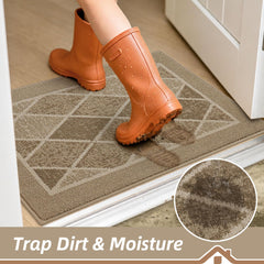 BEQHAUSE Dirt Trapper Door Mat non-slip backing close-up