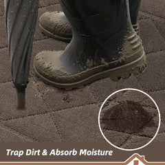 BEQHAUSE Dirt Trapper Door Mat non-slip backing close-up