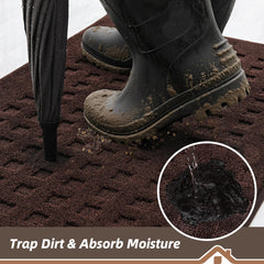BEQHAUSE Dirt Trapper Door Mat non-slip backing detail