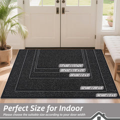 BEQHAUSE Dirt Trapper Door Mat showing non-slip backing