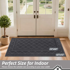 BEQHAUSE Dirt Trapper Door Mat showing non-slip backing