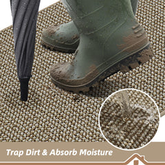 BEQHAUSE Dirt Trapper Door Mat showing non-slip backing