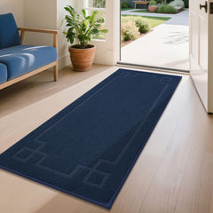 BEQHAUSE Door Mat 24" x 60" navy blue front view