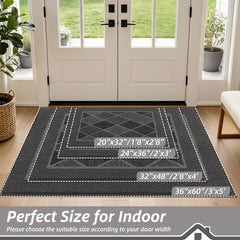 BEQHAUSE door mat with geometric pattern on outdoor surface