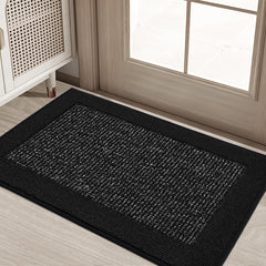 BEQHAUSE Indoor Door Mat 20" x 32" in black front view