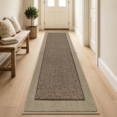 BEQHAUSE Indoor Door Mat 24" x 96" taupe front view