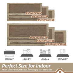 BEQHAUSE Indoor Door Mat 24" x 96" taupe side view