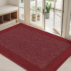 BEQHAUSE Indoor Door Mat 32 x 48 red front view