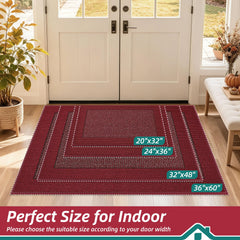 BEQHAUSE Indoor Door Mat 32 x 48 red side view